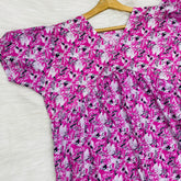 Feeding Frock Alia Cut, Free Size, Ankle Length, Tie-Up, Puff Sleeve Sleepwear in Softest Cotton Fabric (Bra Size 34"-38" | 50”-52″ length)